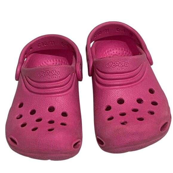 Kids Pink Crocs by Crocs C10/11 Lightweight Foam Slip-On Sandals Shoes Everyday - Picture 9 of 10